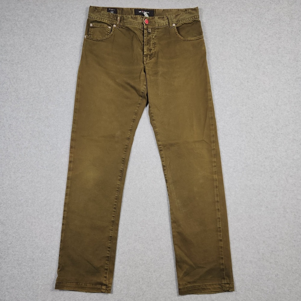 Kiton Napoli Pants Mens 33 (Actual 32x30) Green Italian Quiet Luxury